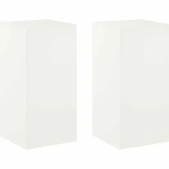vidaXL Plantenstandaard 2 pcs Wit 40 x 40 x 80 cm Staal