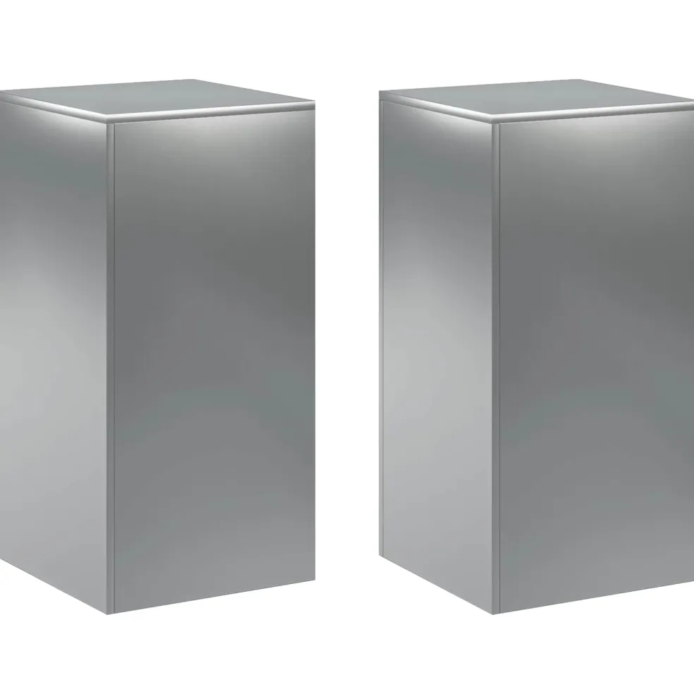 vidaXL Plantenstandaard 2 pcs zilver 40 x 40 x 80 cm Roestvrij staal