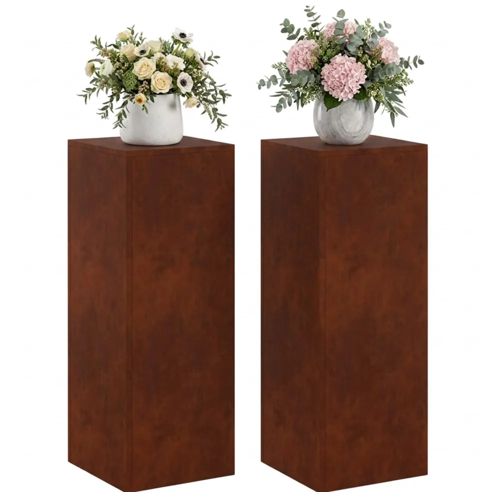 vidaXL Plantenstandaard 2 pcs Roestkleurig 30 x 30 x 80 cm