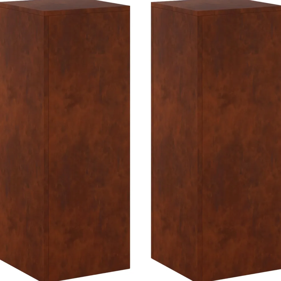 vidaXL Plantenstandaard 2 pcs Roestkleurig 30 x 30 x 80 cm