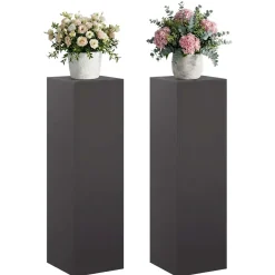 vidaXL Plantenstandaard 2 pcs Zwart 30 x 30 x 100 cm Staal