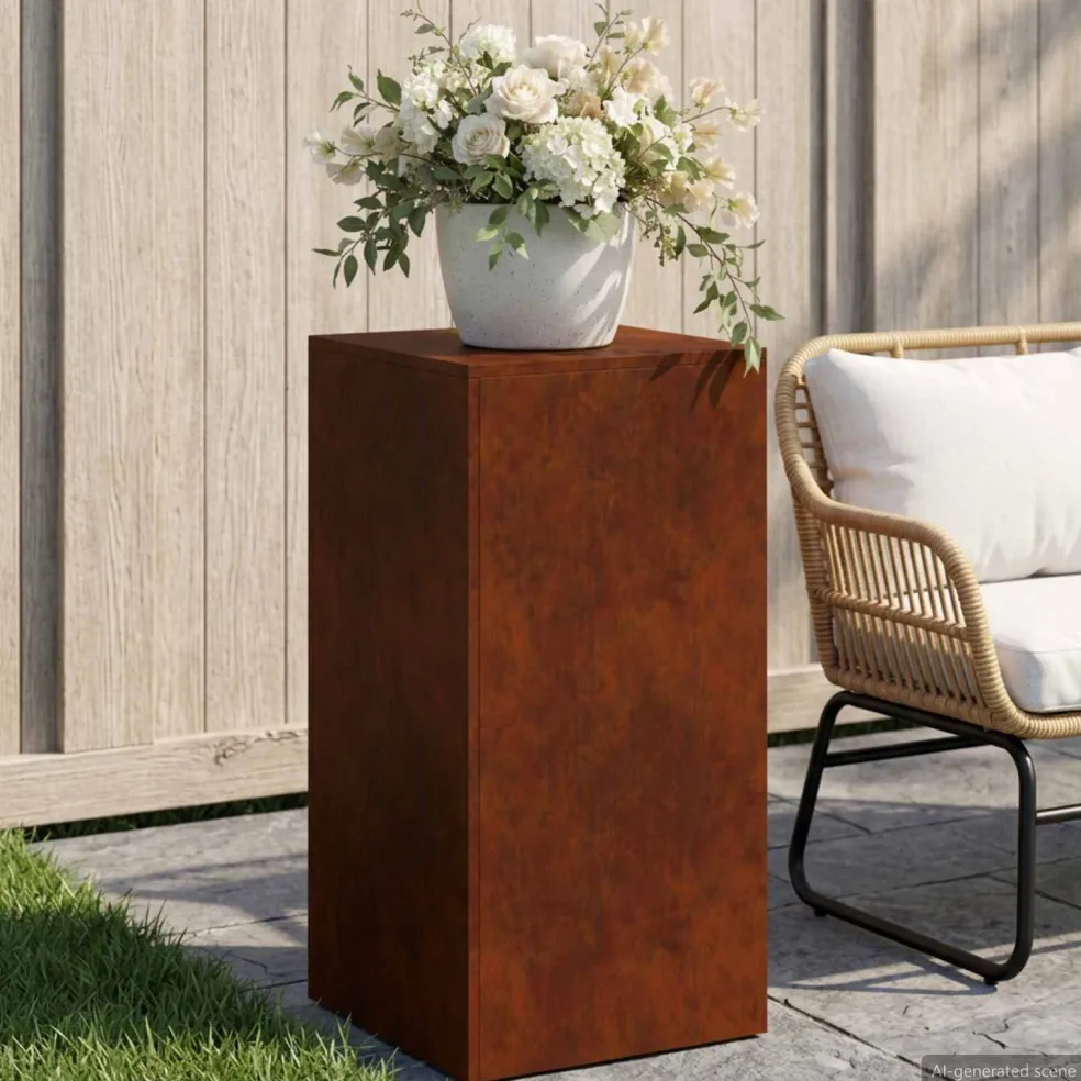 vidaXL Plantenstandaard Roestkleurig 40 x 40 x 80 cm weervast staal