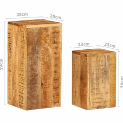 vidaXL Plantenstandaards 2 st massief mangohout