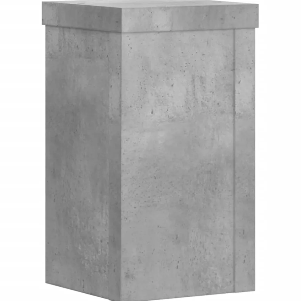 vidaXL Plantenstandaard 2 st Betongrijs 10 x 10 x 18 cm Bewerkt hout