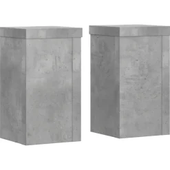 vidaXL Plantenstandaard 2 st Betongrijs 10 x 10 x 18 cm Bewerkt hout