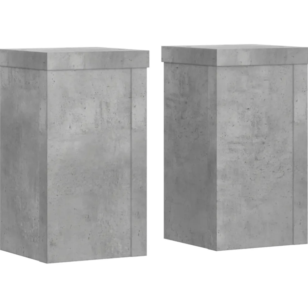 vidaXL Plantenstandaard 2 st Betongrijs 10 x 10 x 18 cm Bewerkt hout