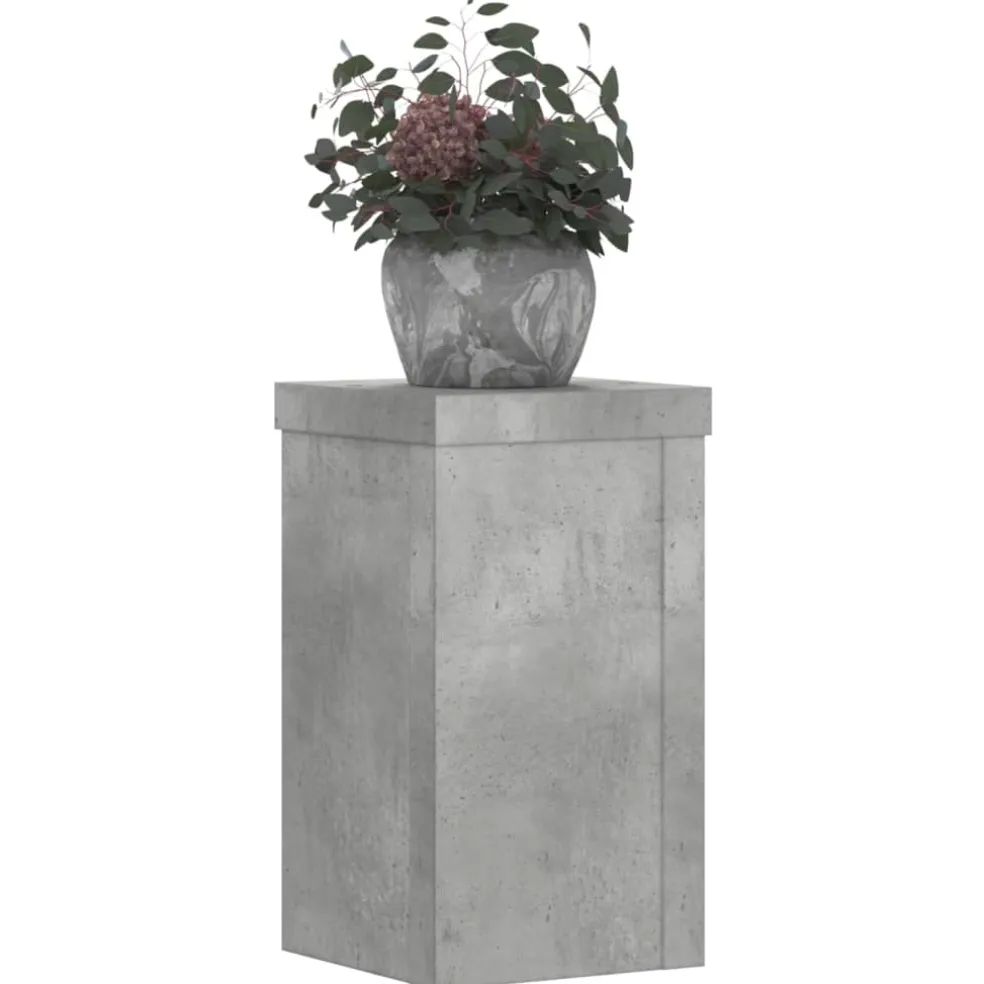 vidaXL Plantenstandaard 2 st Betongrijs 10 x 10 x 18 cm Bewerkt hout