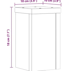 vidaXL Plantenstandaard 2 st Eiken 10 x 10 x 18 cm Bewerkt hout