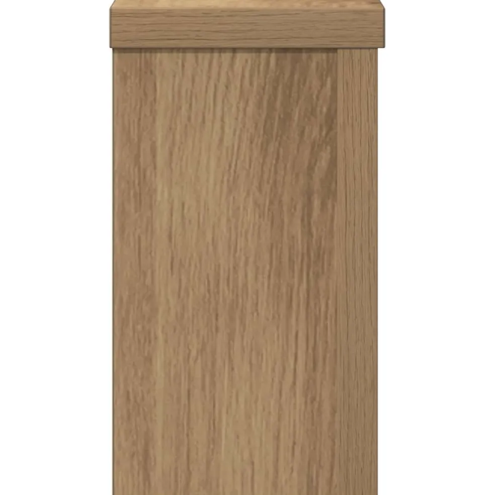 vidaXL Plantenstandaard 2 st Eiken 10 x 10 x 18 cm Bewerkt hout