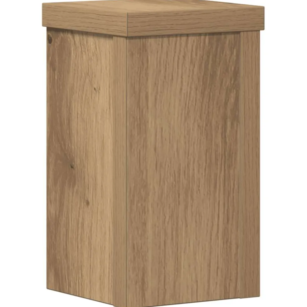 vidaXL Plantenstandaard 2 st Eiken 10 x 10 x 18 cm Bewerkt hout