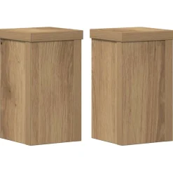 vidaXL Plantenstandaard 2 st Eiken 10 x 10 x 18 cm Bewerkt hout