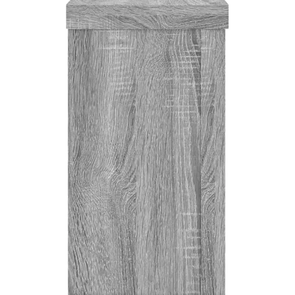 vidaXL Plantenstandaard 2 st Grijs Sonoma 10 x 10 x 18 cm Bewerkt hout
