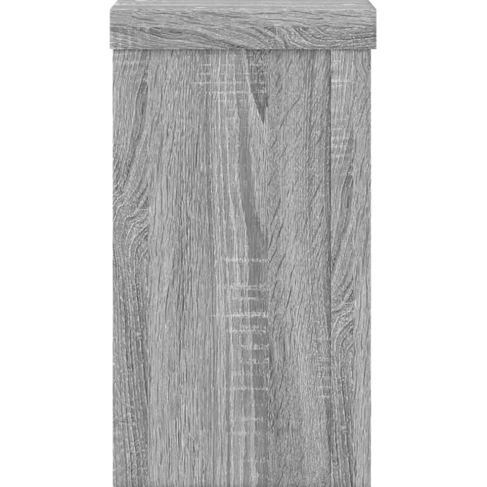 vidaXL Plantenstandaard 2 st Grijs Sonoma 10 x 10 x 18 cm Bewerkt hout