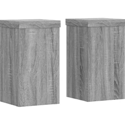 vidaXL Plantenstandaard 2 st Grijs Sonoma 10 x 10 x 18 cm Bewerkt hout