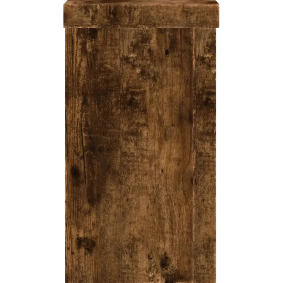 vidaXL Plantenstandaard 2 st Gerookt eiken 10 x 10 x 18 cm