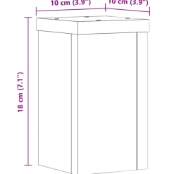 vidaXL Plantenstandaard 2 st Gerookt eiken 10 x 10 x 18 cm