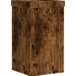 vidaXL Plantenstandaard 2 st Gerookt eiken 10 x 10 x 18 cm
