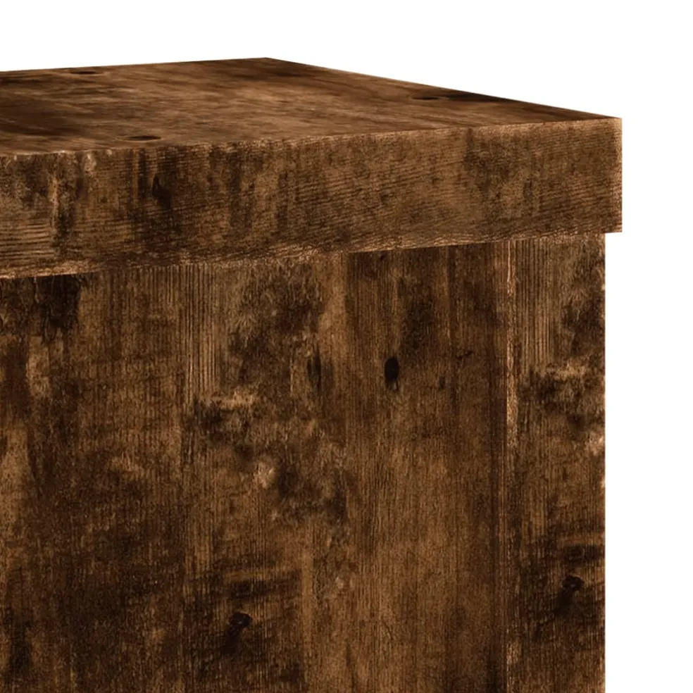 vidaXL Plantenstandaard 2 st Gerookt eiken 10 x 10 x 18 cm