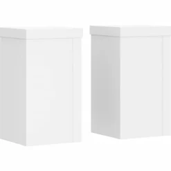 vidaXL Plantenstandaard 2 st Wit 10 x 10 x 18 cm Bewerkt hout
