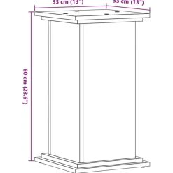 vidaXL Plantenstandaard Wit 33 x 33 x 60 cm Bewerkt hout