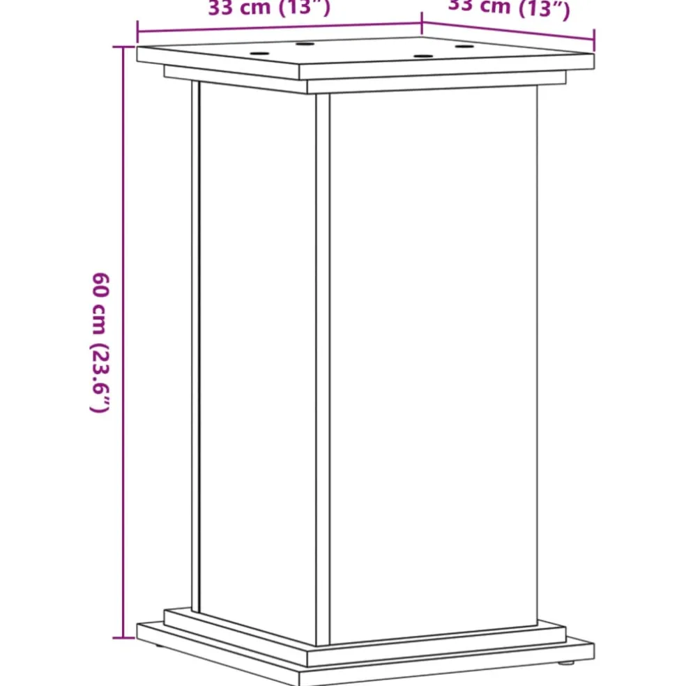 vidaXL Plantenstandaard Wit 33 x 33 x 60 cm Bewerkt hout