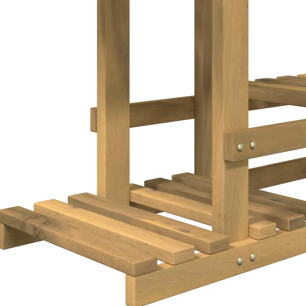 vidaXL Plantenstandaard Wit 93,5 x 25 x 91,5 cm Massief Acaciahout