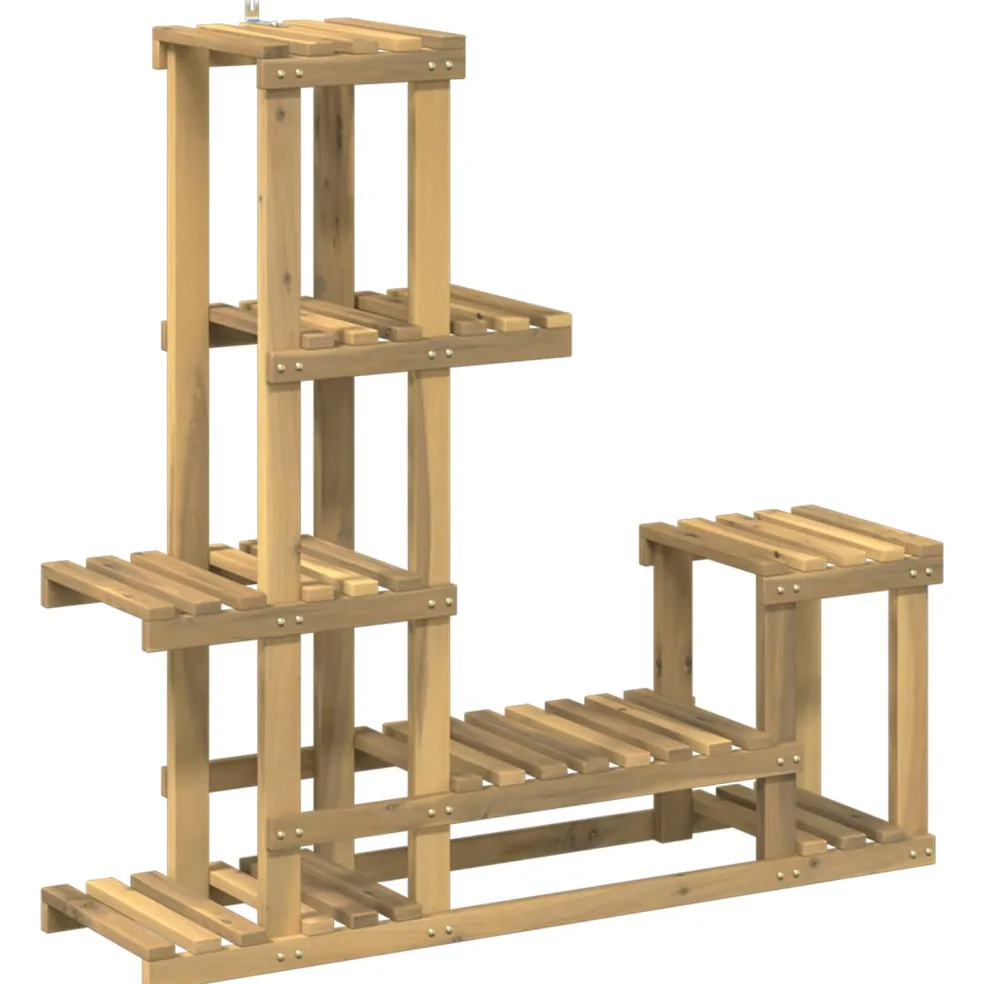 vidaXL Plantenstandaard Wit 93,5 x 25 x 91,5 cm Massief Acaciahout