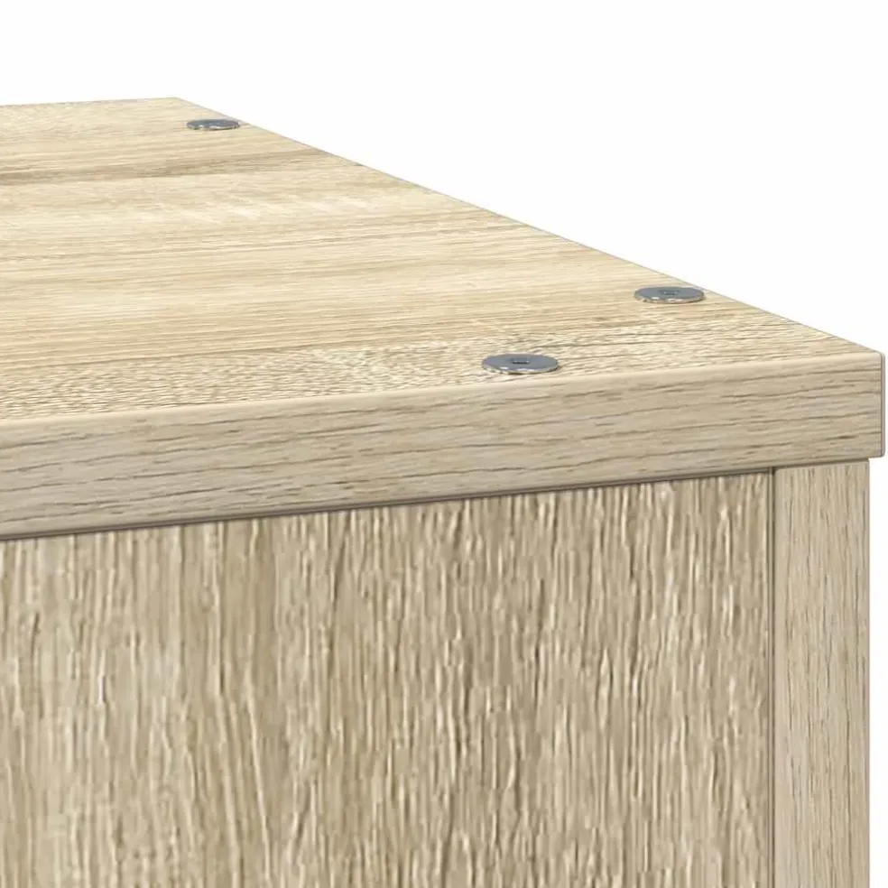 vidaXL Plantenstandaard 33x33x100 cm bewerkt hout sonoma eikenkleurig