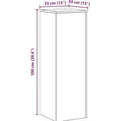 vidaXL Plantenstandaard 33x33x100 cm bewerkt hout artisanaal eiken
