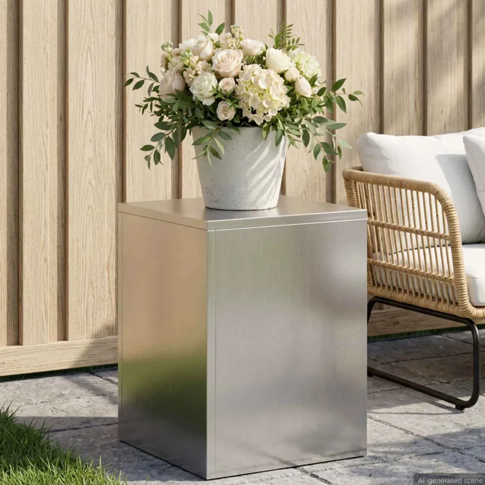 vidaXL Plantenstandaard zilver 30 x 30 x 40 cm Staal