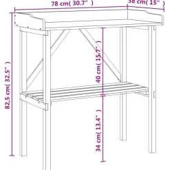 vidaXL Plantentafel met schap 78x38x82,5 cm massief vurenhout