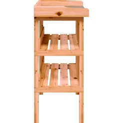 vidaXL Plantentafel met schappen 78x38x82,5 cm vurenhout bruin