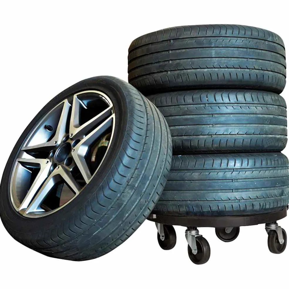 vidaXL Plantentrolley met wielen 275 kg diameter 40 cm zwart