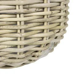 vidaXL Plantermand met opslag GENDT 2 st Natuurlijk grijs Kubu Rattan