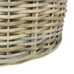 vidaXL Plantermand met opslag GENDT 2 st Natuurlijk grijs Kubu Rattan