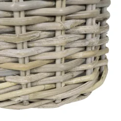 vidaXL Plantmand met opslag GENDT 2 st Natuurlijk grijs Kubu Rattan