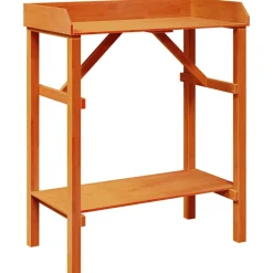 vidaXL Planttafel met plank Bruin 75 x 40 x 90 cm Massief grenenhout