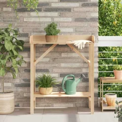 vidaXL Planttafel Naturel 75 x 40 x 90 cm Stevig vurenhout
