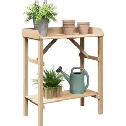 vidaXL Planttafel Naturel 75 x 40 x 90 cm Stevig vurenhout