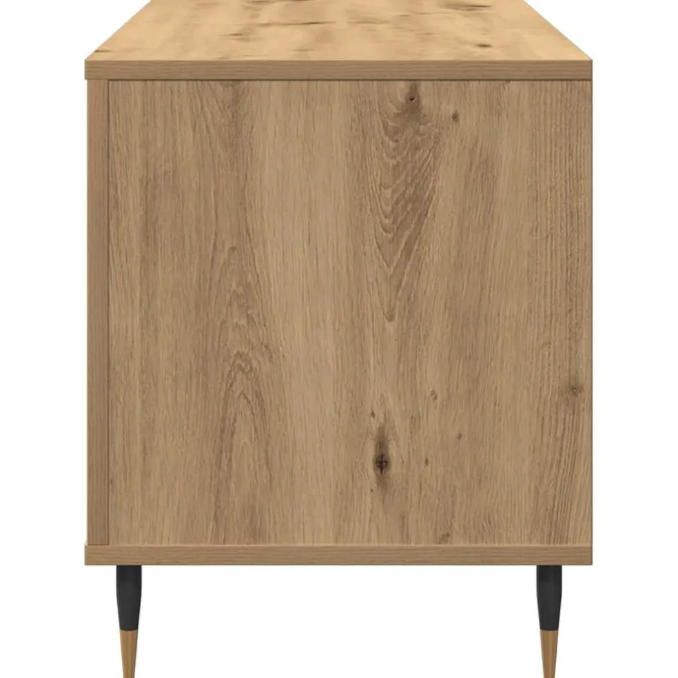 vidaXL Platenkast artisanaal eikenkleurig 100 x 38 x 48 cm