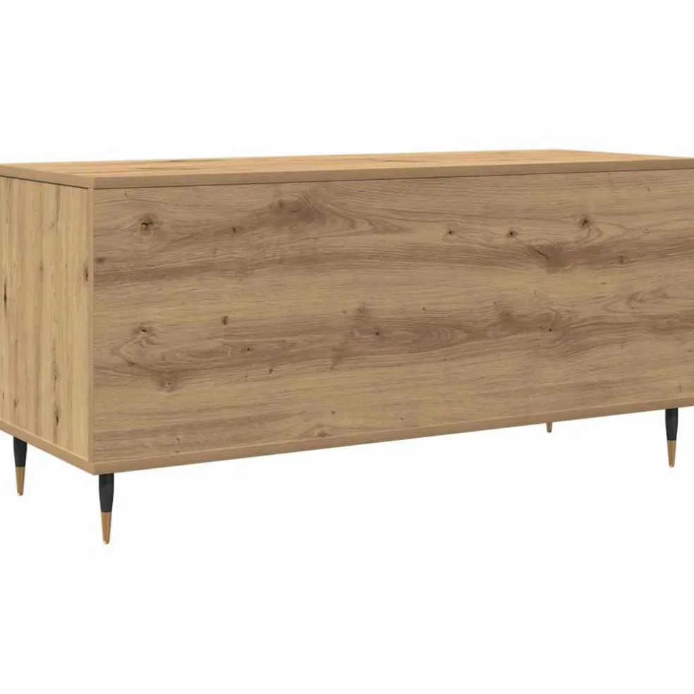 vidaXL Platenkast artisanaal eikenkleurig 100 x 38 x 48 cm