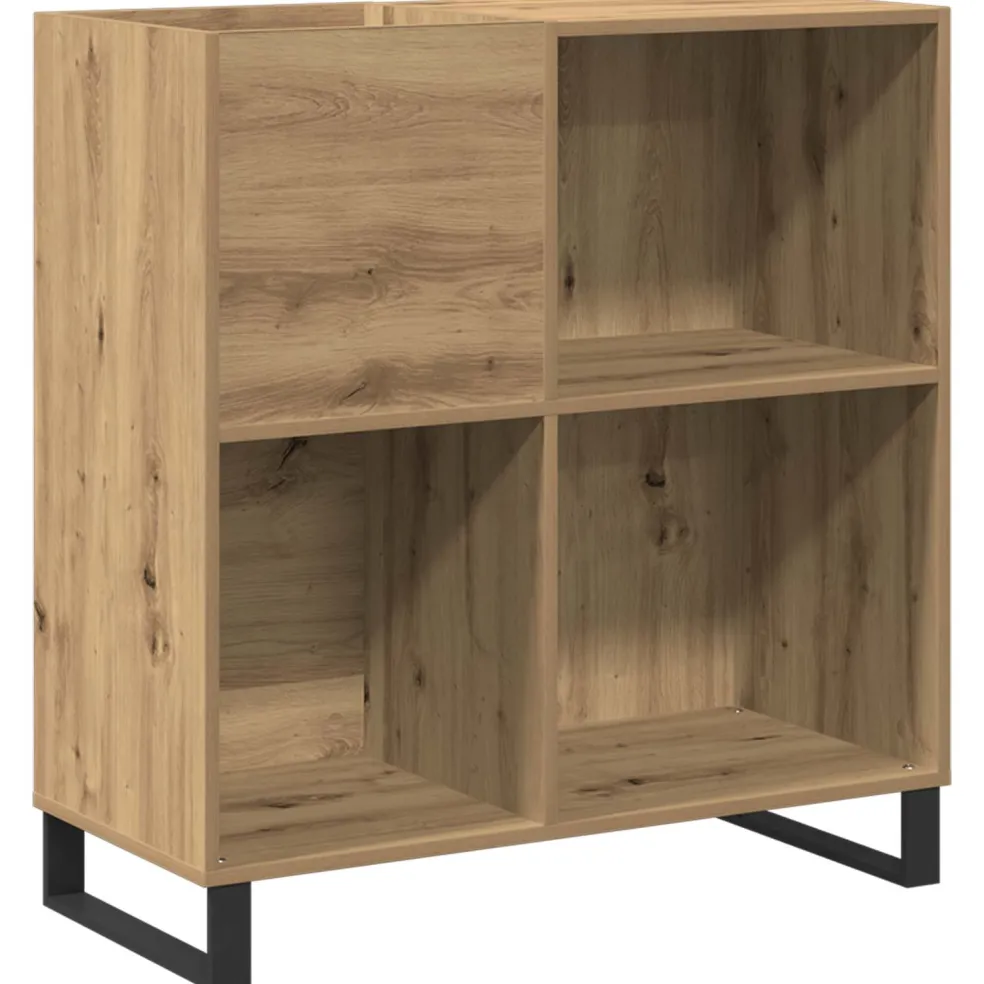 vidaXL Platenkast artisanaal eikenkleurig 84,5 x 38 x 89 cm