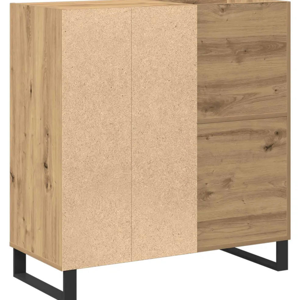 vidaXL Platenkast artisanaal eikenkleurig 84,5 x 38 x 89 cm