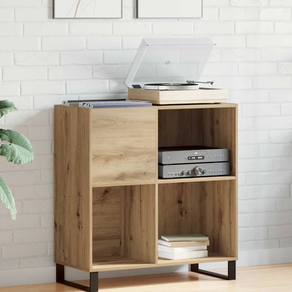 vidaXL Platenkast artisanaal eikenkleurig 84,5 x 38 x 89 cm