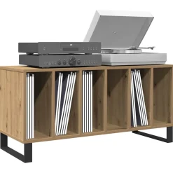 vidaXL Platenkast artisanaal eikenkleurig 100 x 38 x 48 cm