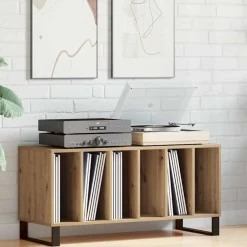vidaXL Platenkast artisanaal eikenkleurig 100 x 38 x 48 cm