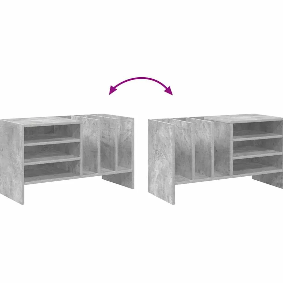 vidaXL Platenkast Beton Grijs 78.5 x 35 x 45 cm Bewerkt hout