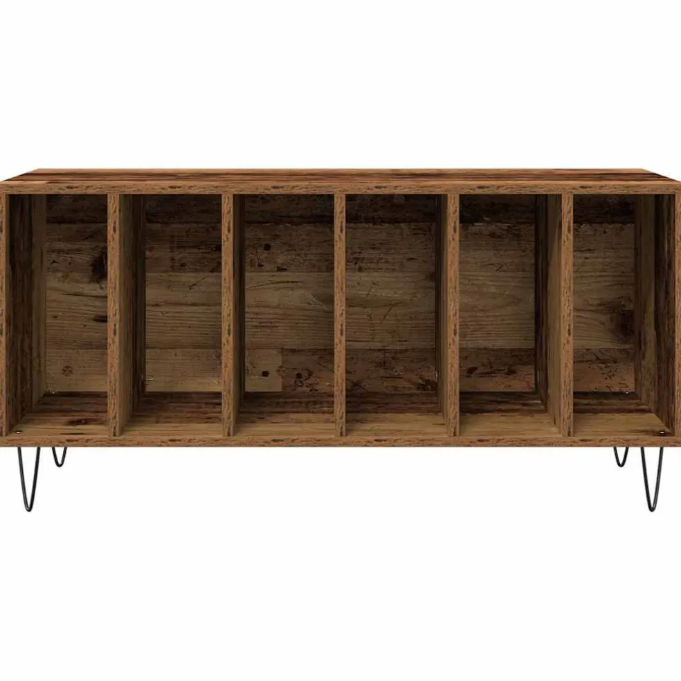 vidaXL Platenkast Oud hout 100 x 38 x 48 cm Bewerkt hout