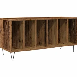 vidaXL Platenkast Oud hout 100 x 38 x 48 cm Bewerkt hout