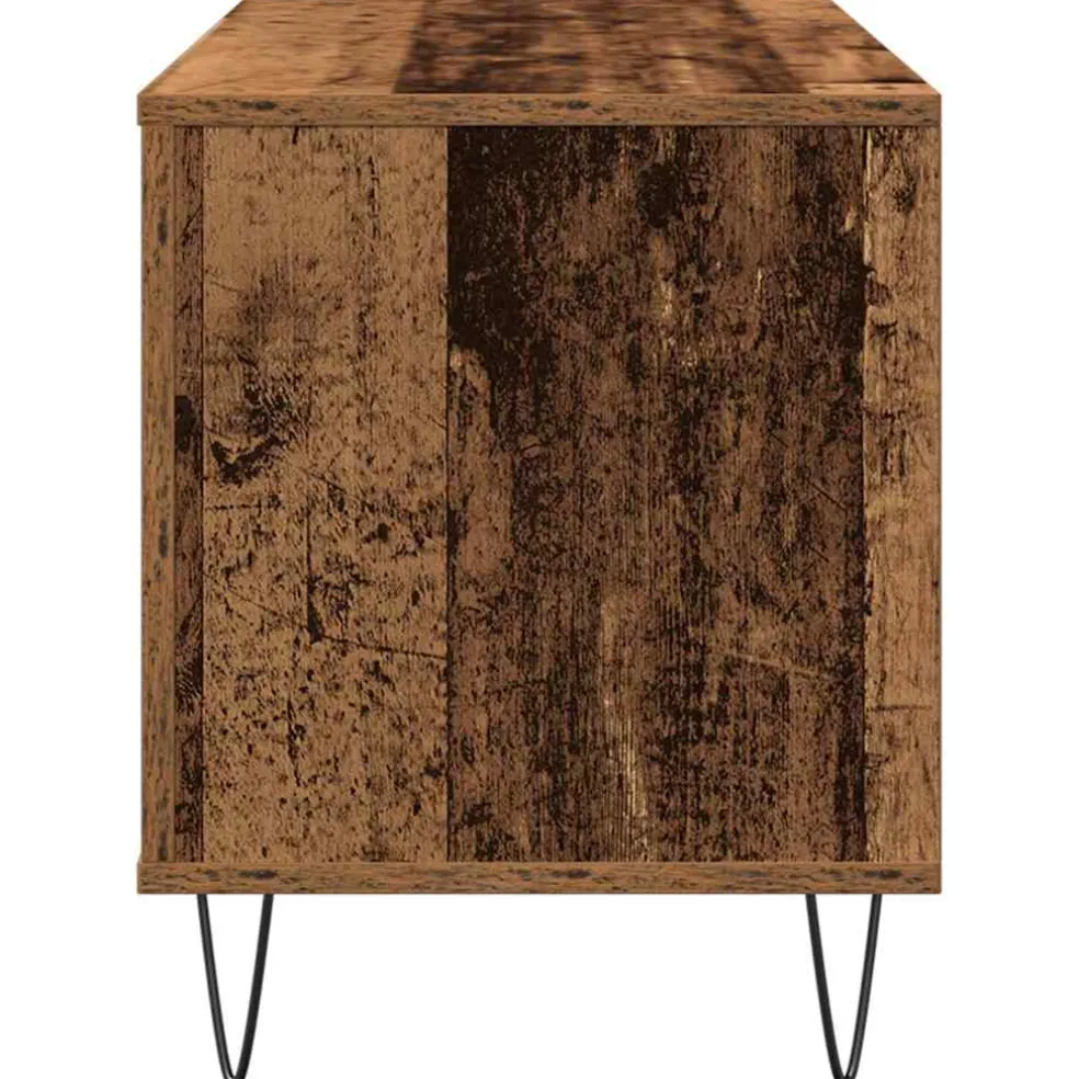 vidaXL Platenkast Oud hout 100 x 38 x 48 cm Bewerkt hout